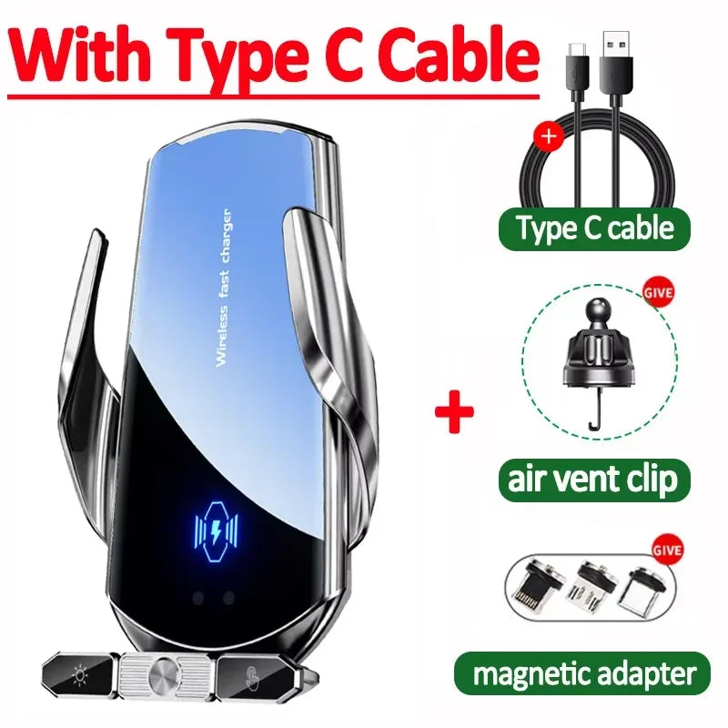 Wireless Charger Car Auto Magnetic Air Vent Phone Holder For iPhone 16 15 14 13 Samsung Xiaomi Induction Fast Charging Station