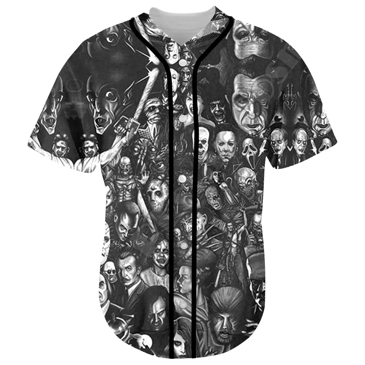 Halloween Horror Terror Movie Cosplay Michael Myers 3DPrint Summer Baseball Shirts Jersey Funny Casual Unisex Short Sleeves X1